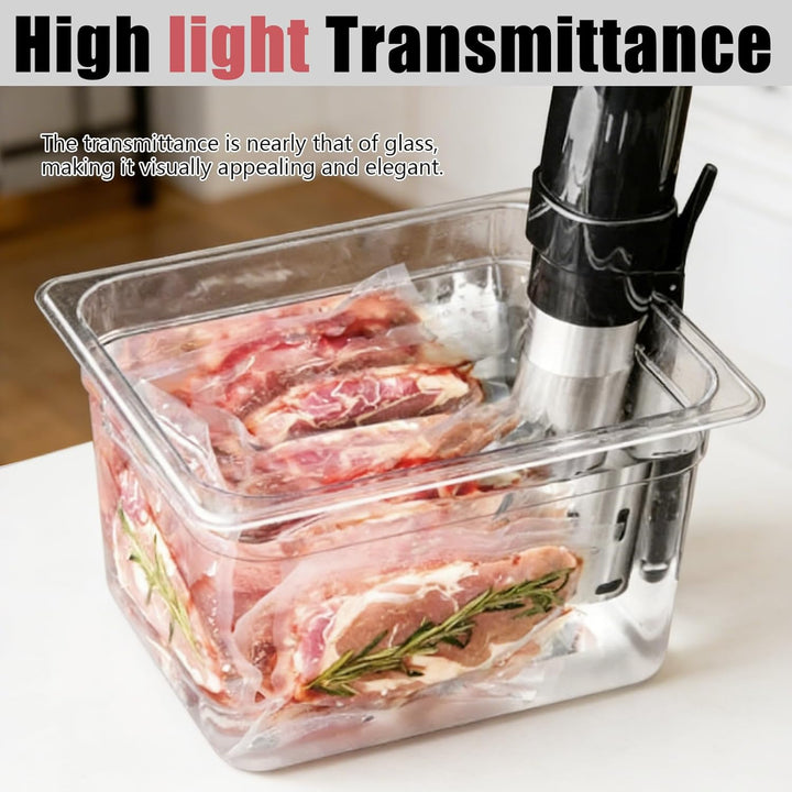 Sous Vide Behälter, 11L Upgrade mit Klappdeckel und Edelstahl-Rack 32,5×26,5×20 cm für Meisten Sous