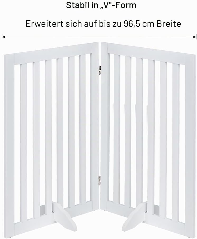 unipaws 91 cm freistehendes Haustiergitter für Hunde &amp; Katzen, Faltbarer Holzzaun für Tür, Treppe &amp;