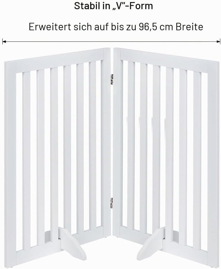 unipaws 91 cm freistehendes Haustiergitter für Hunde &amp; Katzen, Faltbarer Holzzaun für Tür, Treppe &amp;
