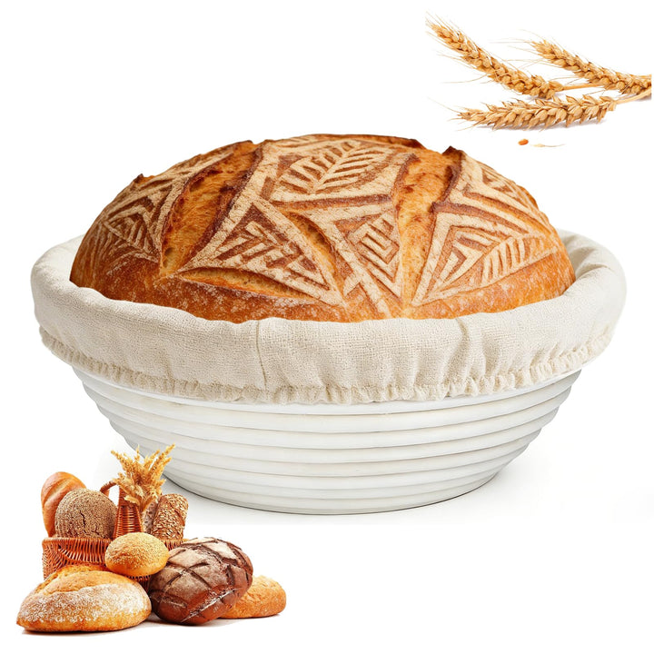 gärkörbchen für brot, Material: Rattan, Masse: 25x8cm, Farbe: Natur, Rundes Gärkorb Zum Brotbacken-S