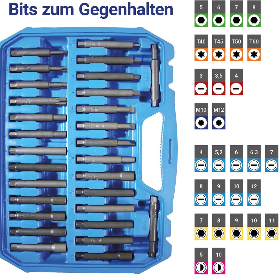 BITUXX 43 TLG. Stossdämpfer Werkzeug Set Steckschlüssel Satz Domlager Dämpferschlüssel Federbein Sch