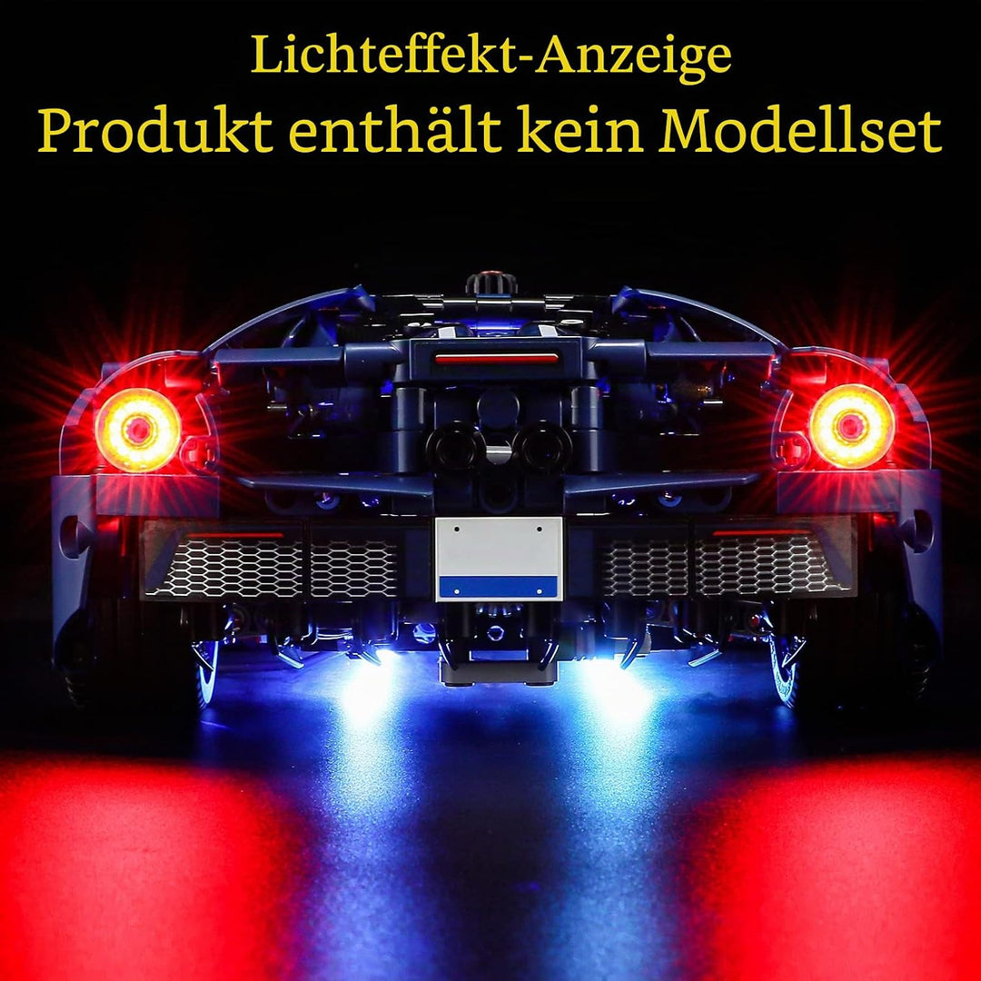 GEAMENT LED Licht-Set Kompatibel mit Lego Ford GT 2022 - Beleuchtungsset für Technic 42154 (Modell-S