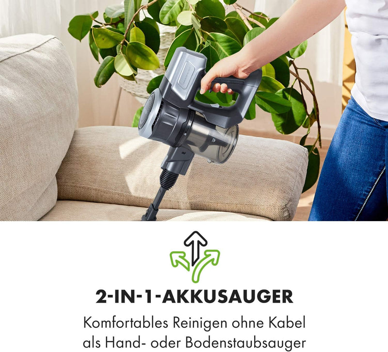 Klarstein Clean Butler 4G Silent Akku-Staubsauger mit Silent Digital Motor: 160W mit 80.000 U/min, 0