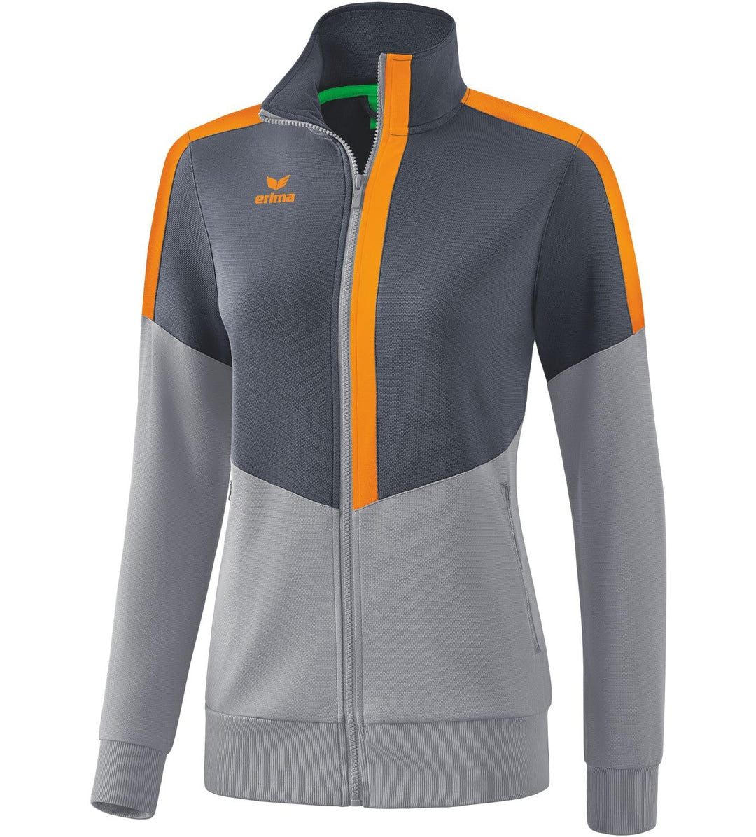 Erima Damen Trainingsjacke Squad Worker 34 Slate Grey/Monument Grey/New Orange, 34 Slate Grey/Monume