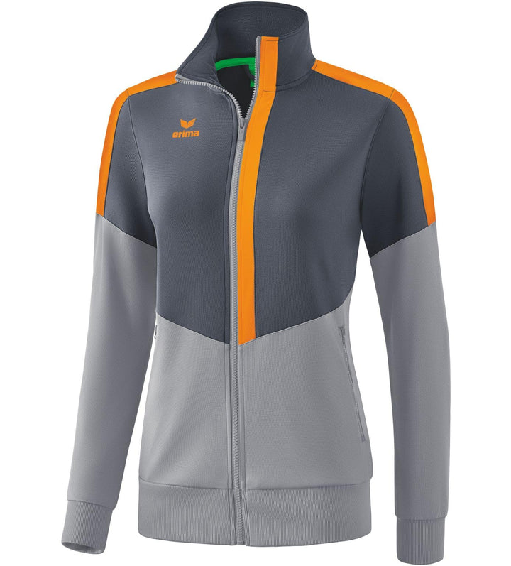 Erima Damen Trainingsjacke Squad Worker 34 Slate Grey/Monument Grey/New Orange, 34 Slate Grey/Monume