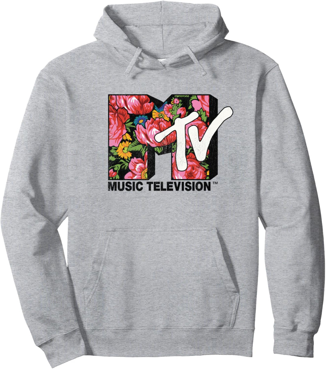 MTV Floral Tulips Colorful Garden Scene Logo V1 Pullover Hoodie