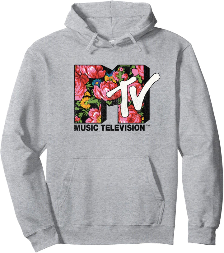 MTV Floral Tulips Colorful Garden Scene Logo V1 Pullover Hoodie