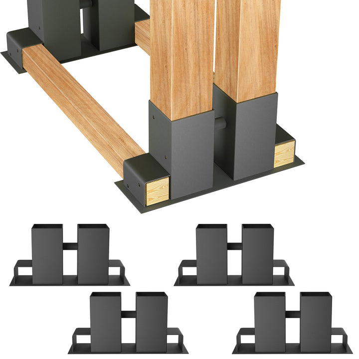 8 Stück Stapelhilfe für Brennholz Stahl Holzstapelhilfe Schwarz Holzlager Holzstapelhalter Verstellb