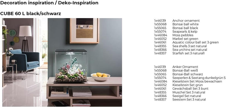 biOrb 46139 Anker Ornament – detaillierte Aquariendekoration in grün/ türkis mit Muschel und Koralle