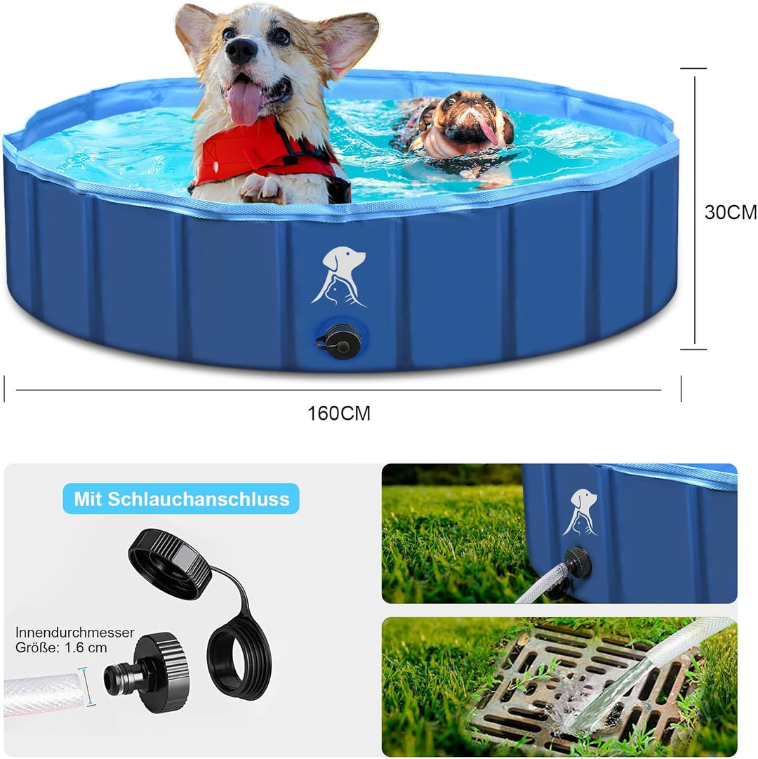 Hundepool für Grosse & Kleine Hunde, Faltbarer Hunde Planschbecken 80 * 30CM Hundebadewanne Stabiler