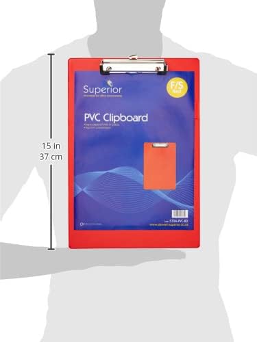 Stewart Superior A4+ PVC beschichtetes Klemmbrett mit Hochleistungsklammer - Rot (12er Pack) rot 12e