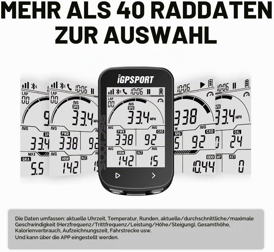 iGPSPORT BSC100S Fahrradcomputer GPS mit 2,6-Zoll-Bildschirm, ANT+ Fahrradcomputer, kabellos wasserd