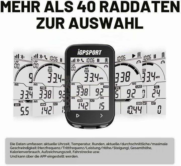 iGPSPORT BSC100S Fahrradcomputer GPS mit 2,6-Zoll-Bildschirm, ANT+ Fahrradcomputer, kabellos wasserd