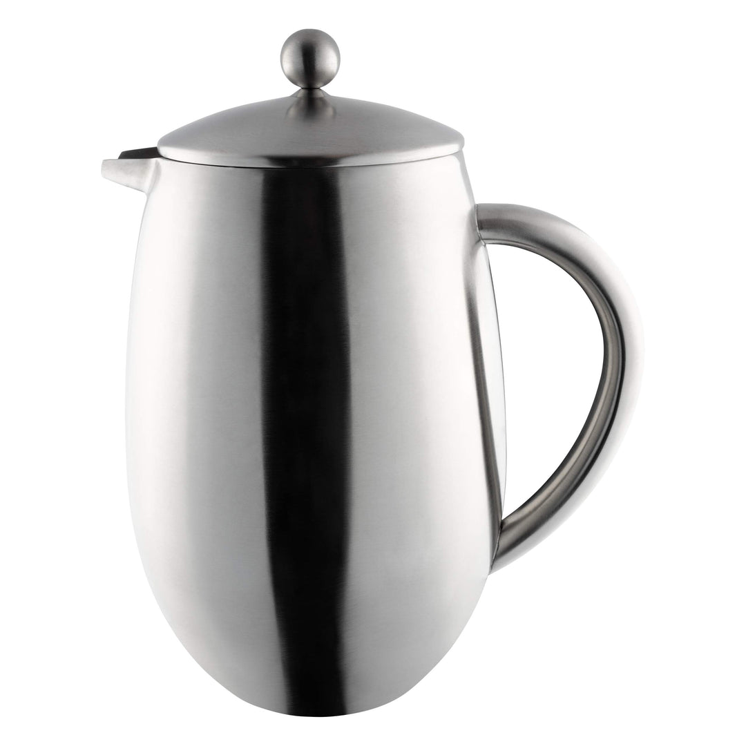 Café Olé Doppelwandiger, Bauchiger Kaffeebereiter aus hochwertigem Edelstahl 18/10 – Satiniert, 12 M