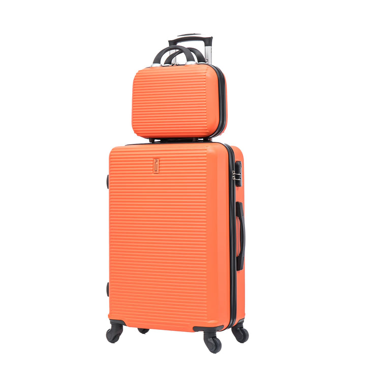 CELIMS - Grosser Reisekoffer mit Kosmetikkoffer 30 cm, Hartschale mit 4 Rollen, leicht, Aufgabegepäc