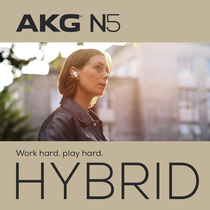 AKG N5 Hybrid TWS Headset – Kabelloser kristallklarer Sound, True Adaptive Noise Cancelling, Zoom-ze
