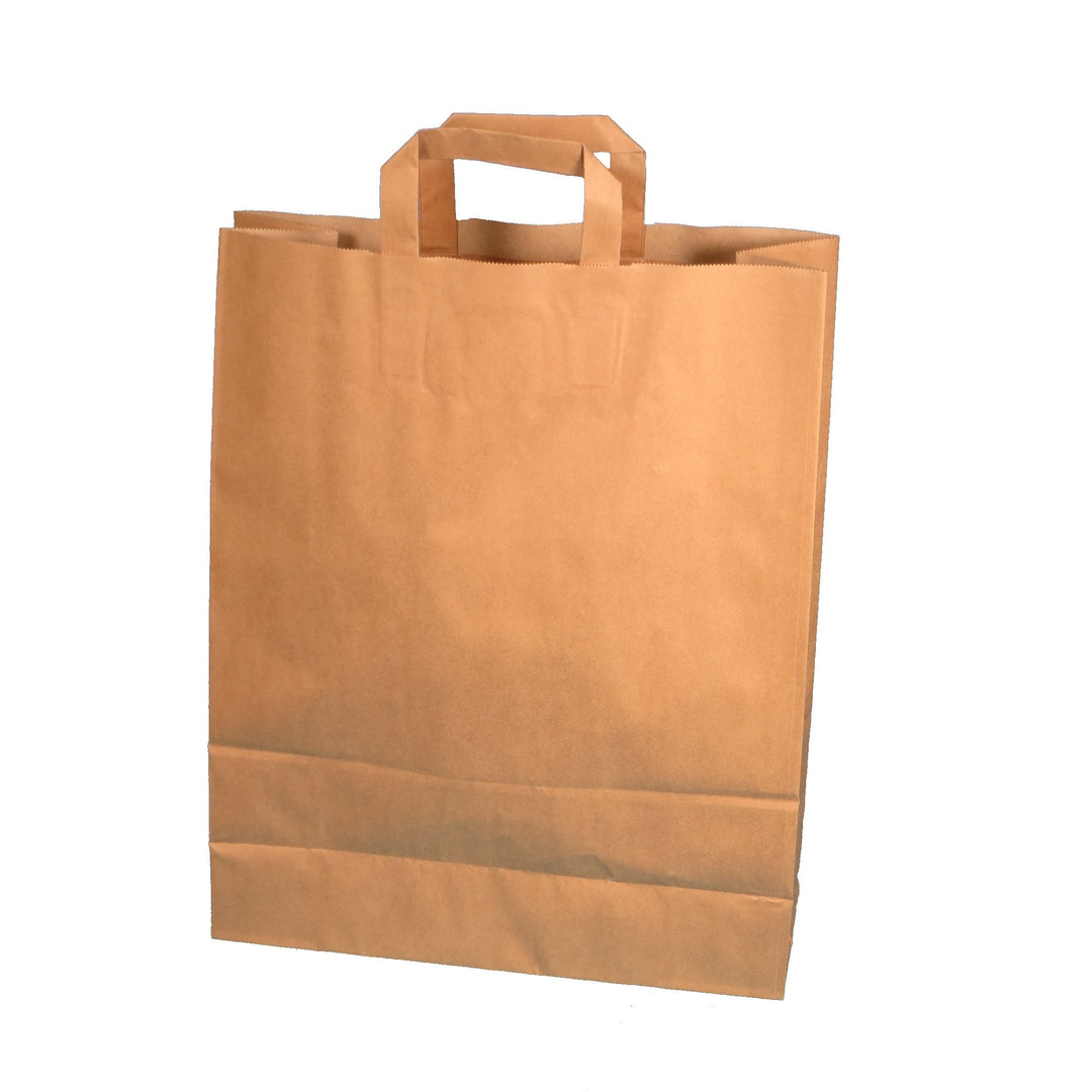 250 Papiertragetaschen Papiertüten Papiertaschen Tragetaschen aus Papier 80g/m² braun mit Flachhenke