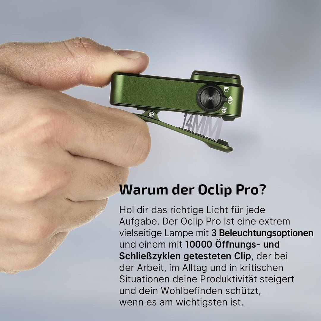 OLIGHT Oclip Pro Mini LED Taschenlampe mit Flutlicht, fokussiertes Licht und Rotlicht,500 LM helle U