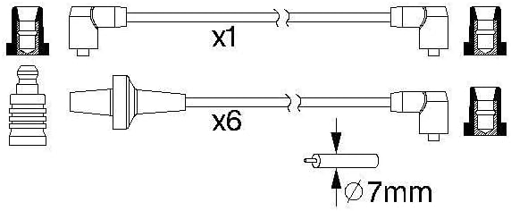 Bosch 0986357220 - Zündleitung - 7er Set