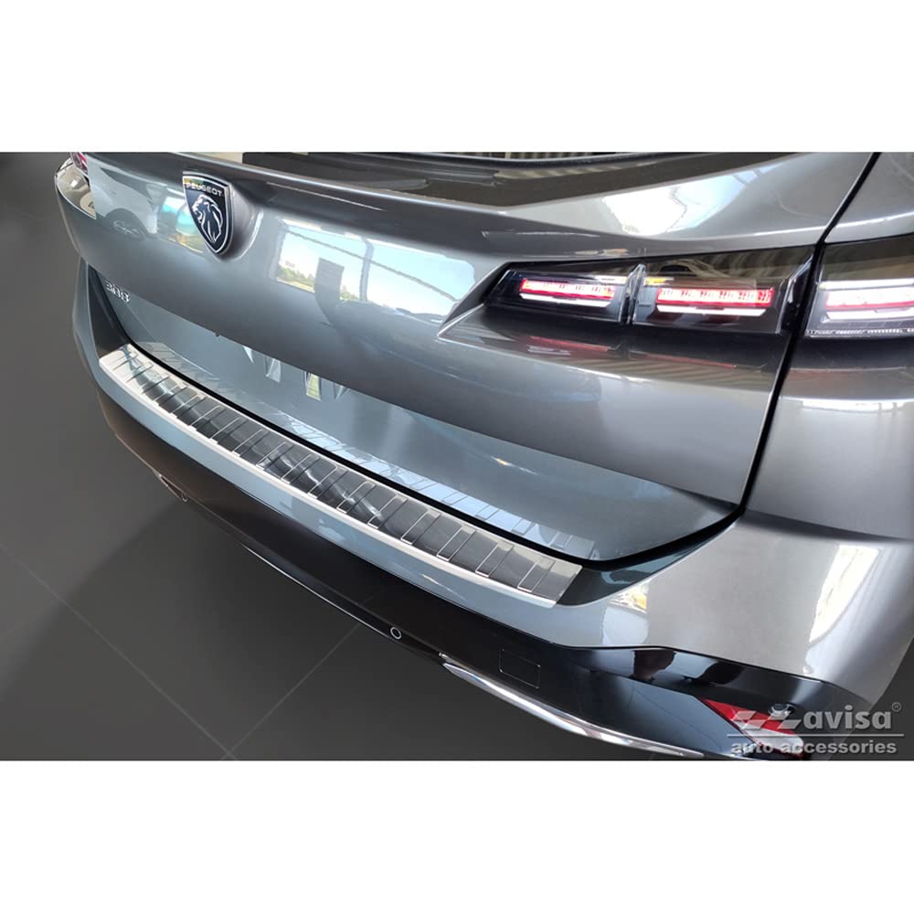 Avisa Edelstahl Heckstossstangenschutz kompatibel mit Peugeot 308 III SW 2021- 'Ribs'