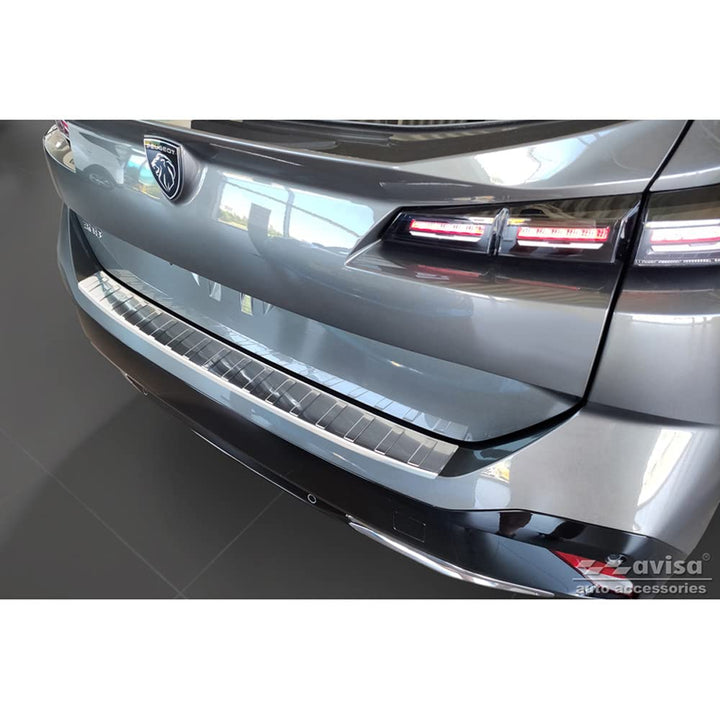 Avisa Edelstahl Heckstossstangenschutz kompatibel mit Peugeot 308 III SW 2021- 'Ribs'