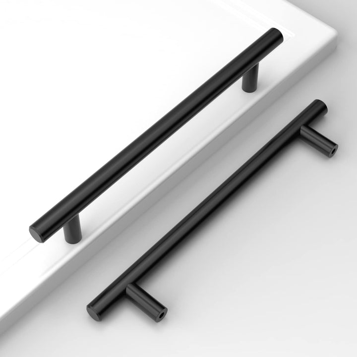 Amerdeco 10 Stück Möbelgriffe Edelstahl Schwarz 160mm Lochabstand Schrankgriffe für Küche, Schublade
