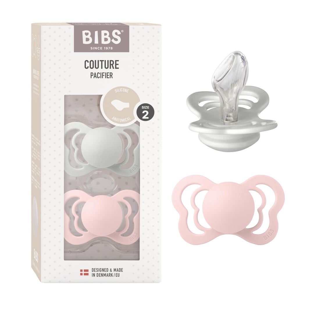 BIBS Couture Schnuller 2er-Pack, BPA-frei, Kiefergerechte Form. Silikon, Hergestellt in Dänemark. 6-