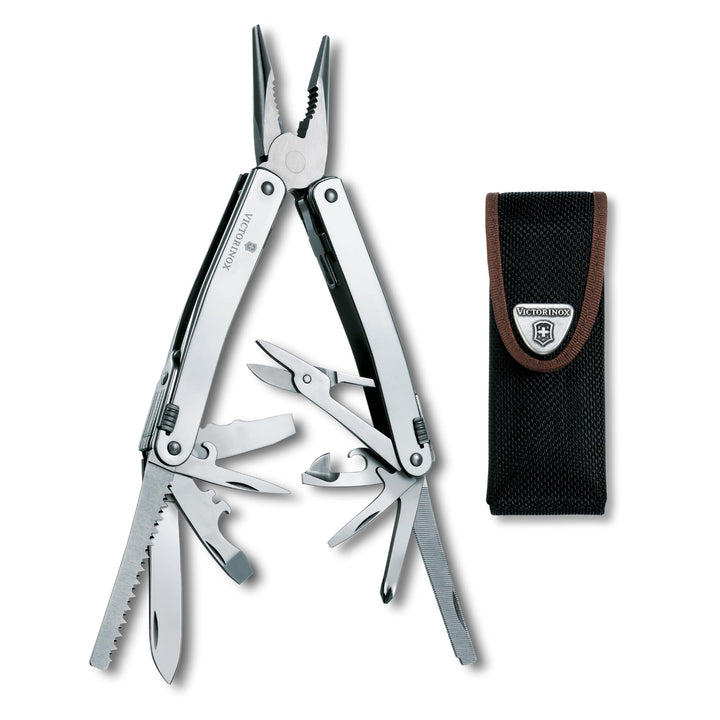 Victorinox, Multifunktionswerkzeug, Swiss Tool Spirit X, Silber (24 Funktionen, Feststellklinge, Kom
