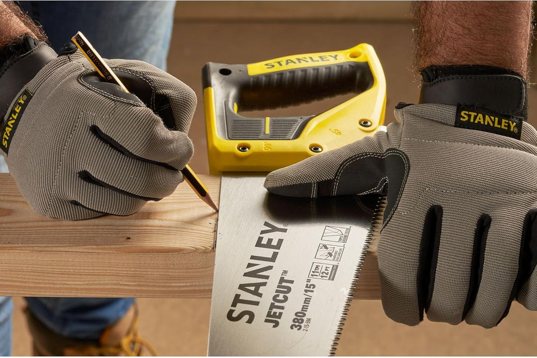 Stanley JetCut Handsäge (fein, 380 mm Länge, 11 Zähne/Inch, Bi-Material, Hardpoint-Verzahnung, 45°/9