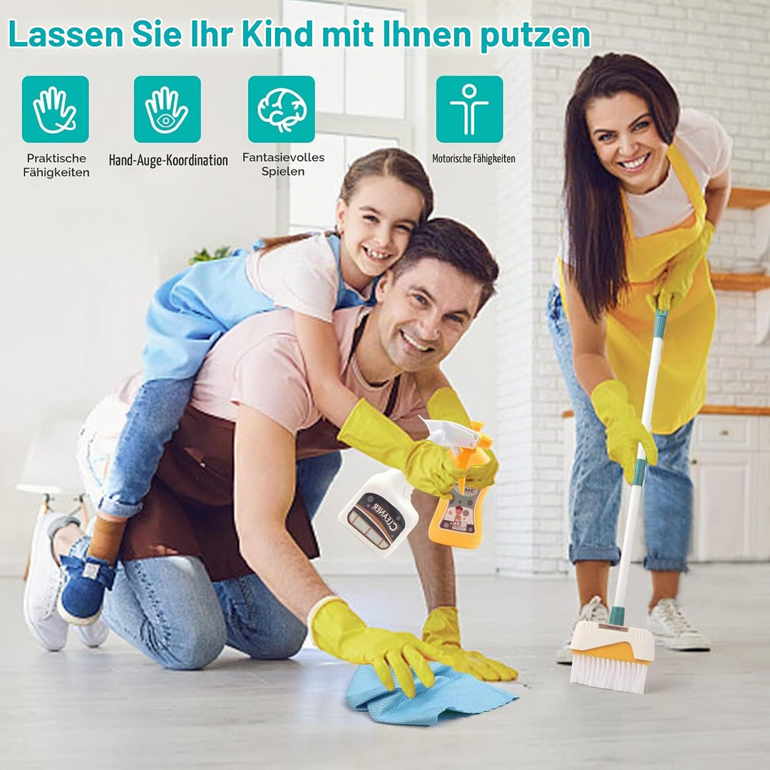 Coolplay Kinder Besen Set, Schaufel und Besen Set 12pcs Kinder Putzset, Kinderbesen Set ab 2 Jahre O