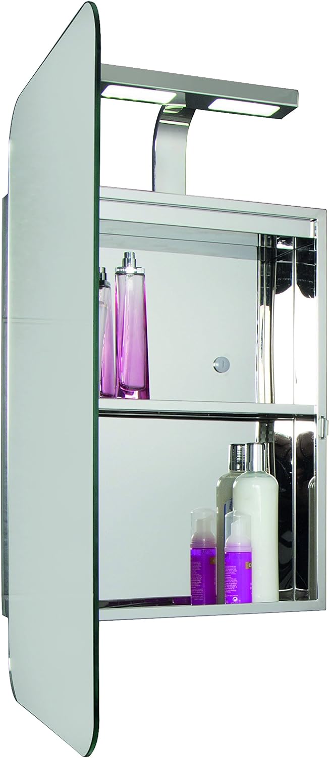 Croydex Medway Spiegelschrank, Edelstahl Spiegel, Silber, M