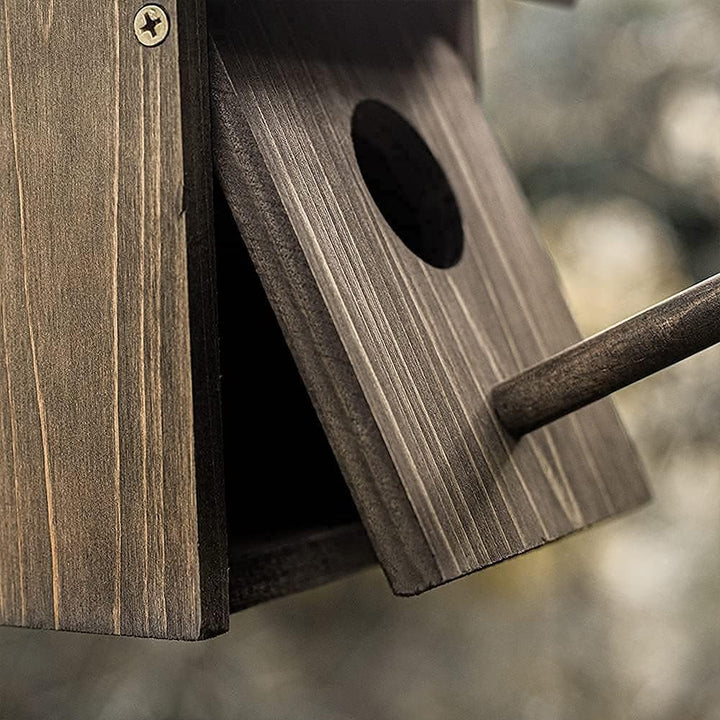 Vogelhaus aus Holz für draussen mit Stange für Finken, Bluebird, Kardinäle, hängendes Vogelhaus, Gar