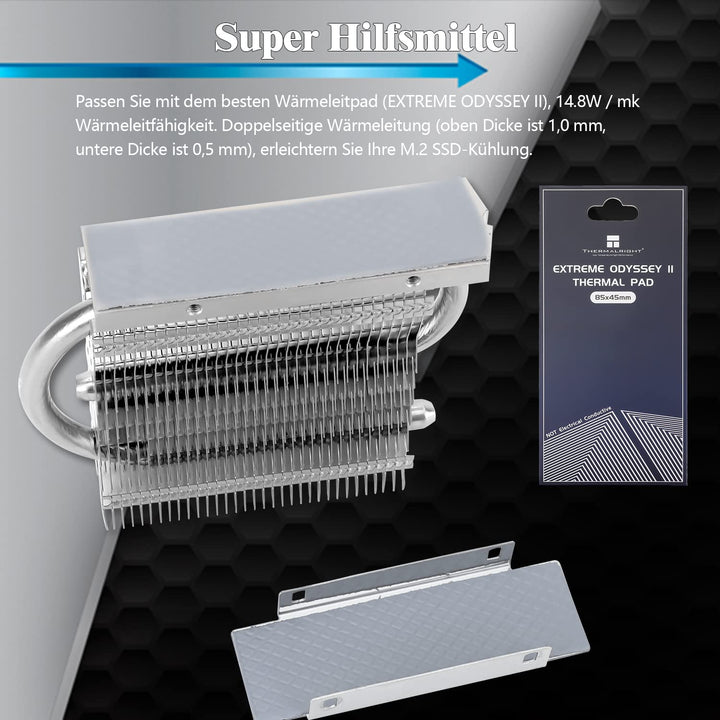 Thermalright HR-09 2280 PRO SSD Kühlkörper, doppelseitiger Kühlkörper, mit thermischem Silikon Pad f