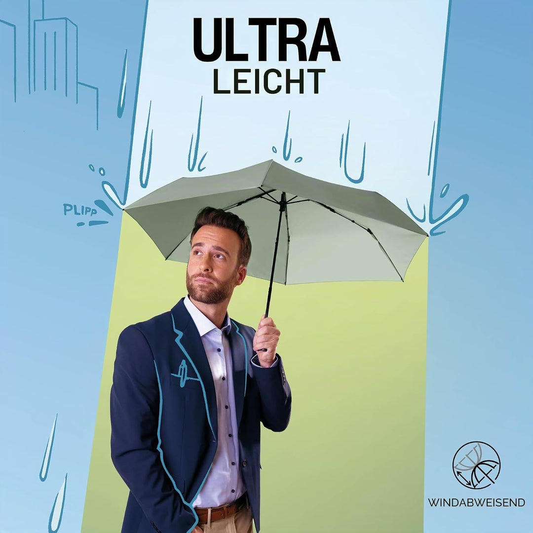 Knirps Taschenschirm Ultra US.050 Slim Manual – Ultra leicht und flach – Sturmfest – Windproof – 21