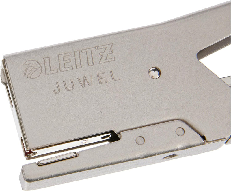 Leitz Juwel 2000 Heftzange, Für 12 Blatt, Ergonomisches Design aus Metall, Hinterlademechanik, Für J