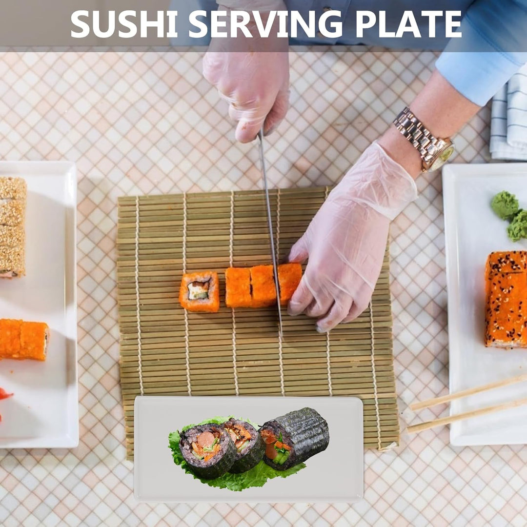 Cabilock Platte Rechteckiger Sushi-teller Langer Sushi-teller Steakteller Aus Keramik Sushi-gerichte