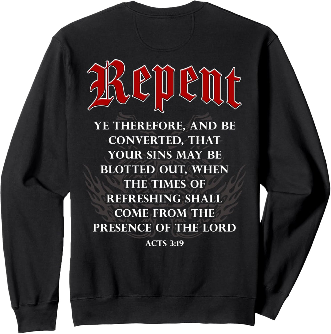 Repent Inspiration – Motorcycle Christian Faith Gospel Biker Sweatshirt