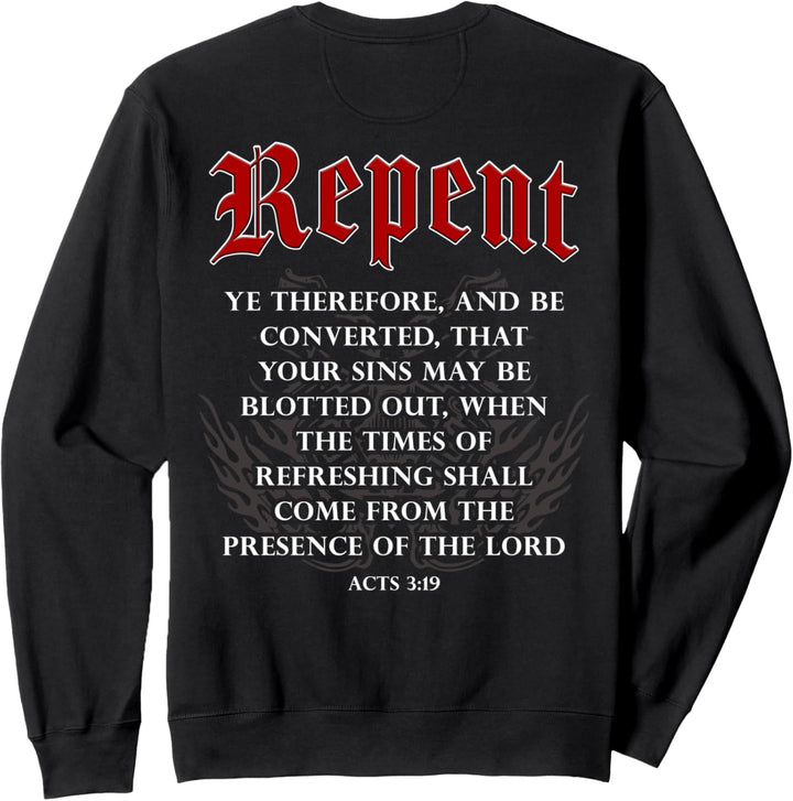 Repent Inspiration – Motorcycle Christian Faith Gospel Biker Sweatshirt