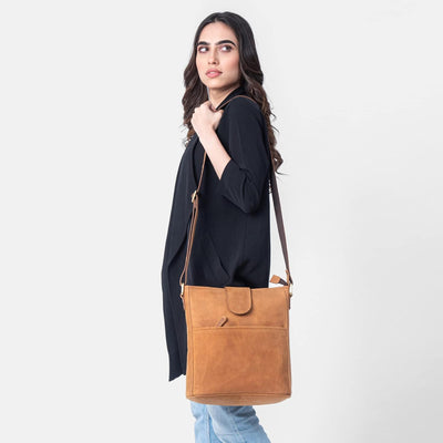 LEABAGS Leder Handtasche Damen I Premium Echtleder Umhängetasche I Damen Schultertasche I Damentasch