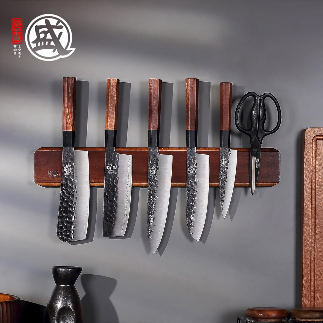 MITSUMOTO SAKARI 40 cm Magnetischer Messerhalter, Wandmontierter Küchenmesserhalter, Bohrfreier Mess