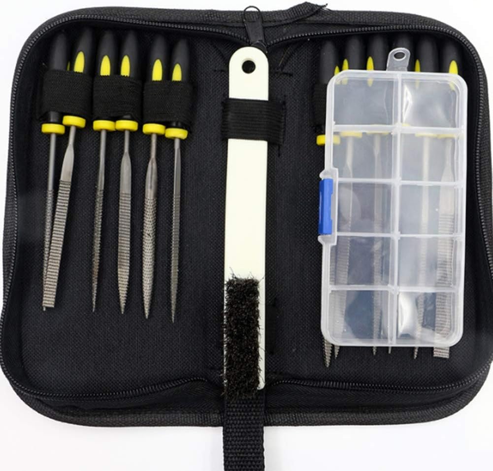 12PCS kleine Holzfeilen und Raspeln Set, sortierte Handfeile Holz Raspel Set mit Reinigungsbürste, M