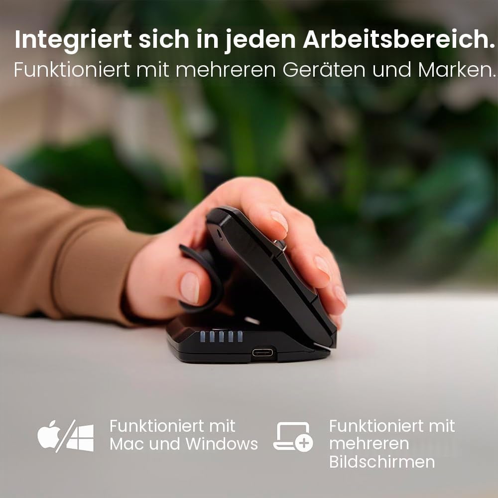 Contour Unimouse Ergonomische Maus | Einstellbare Neigung von 35°-70°, 6 programmierbare Tasten, Dau