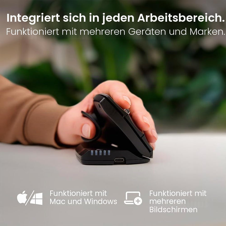 Contour Unimouse Ergonomische Maus | Einstellbare Neigung von 35°-70°, 6 programmierbare Tasten, Dau