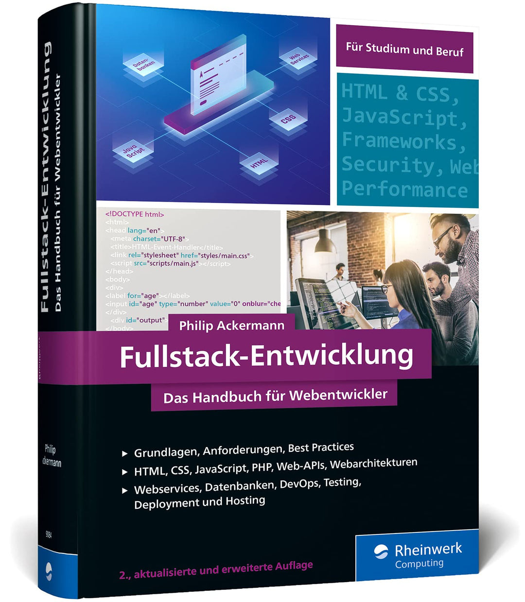 Fullstack-Entwicklung: Das Handbuch für Webentwickler in neuer Auflage. Über 800 Seiten Roadmap, Geb