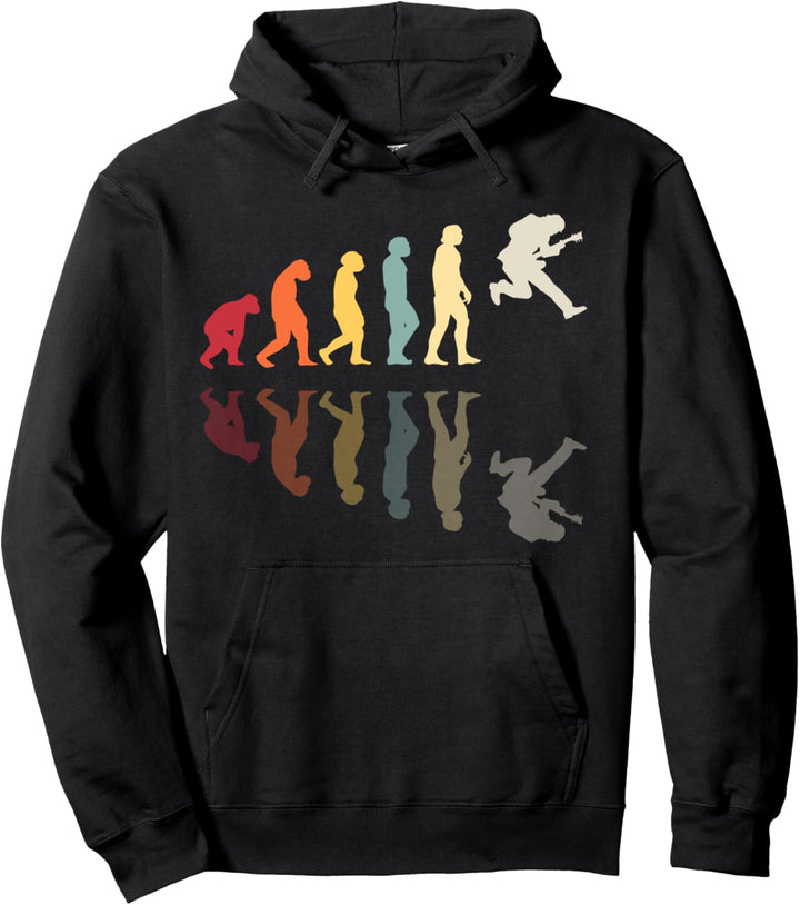 Human Evolution Gitarrenband Retro Vintage Gitarristen Pullover Hoodie