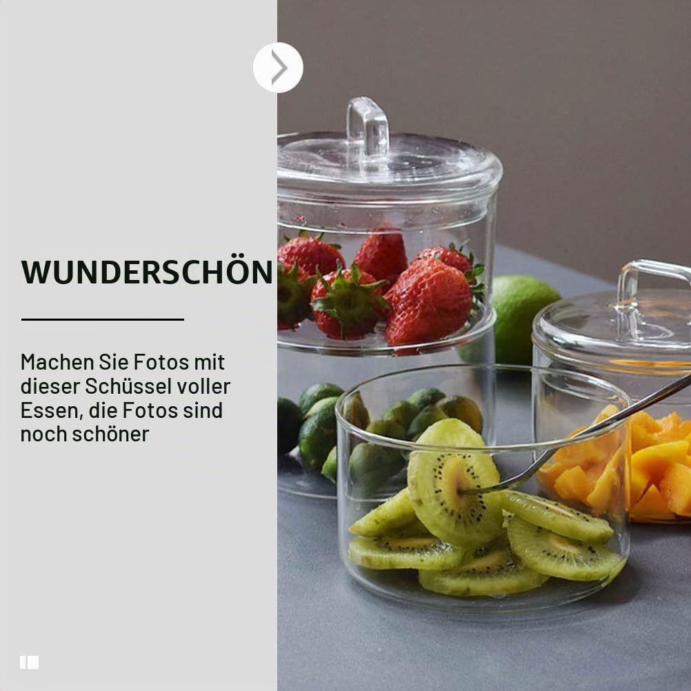 Cabilock 1 Set Glas Vorratsdose Stapelbare Glasdose mit Deckel Vorratsgläser Glasbehälter Teedose Fr