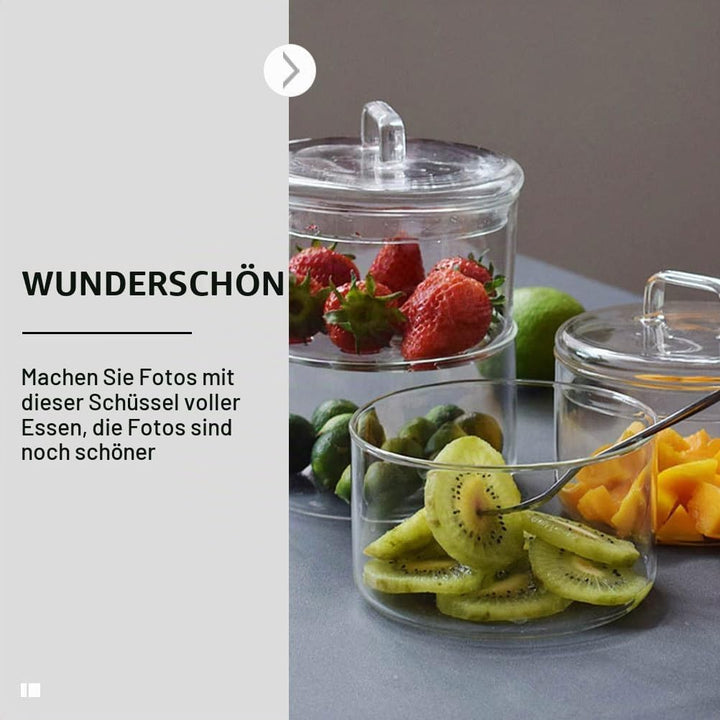 Cabilock 1 Set Glas Vorratsdose Stapelbare Glasdose mit Deckel Vorratsgläser Glasbehälter Teedose Fr
