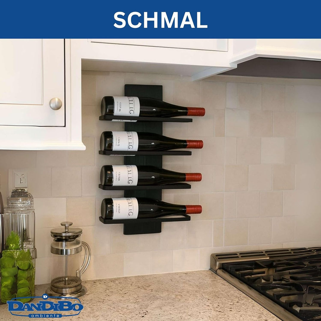 DanDiBo Weinregal Wand Metall Schwarz Modern 96695 Grün Flaschenregal Schmal Wandmontage Wine Rack W