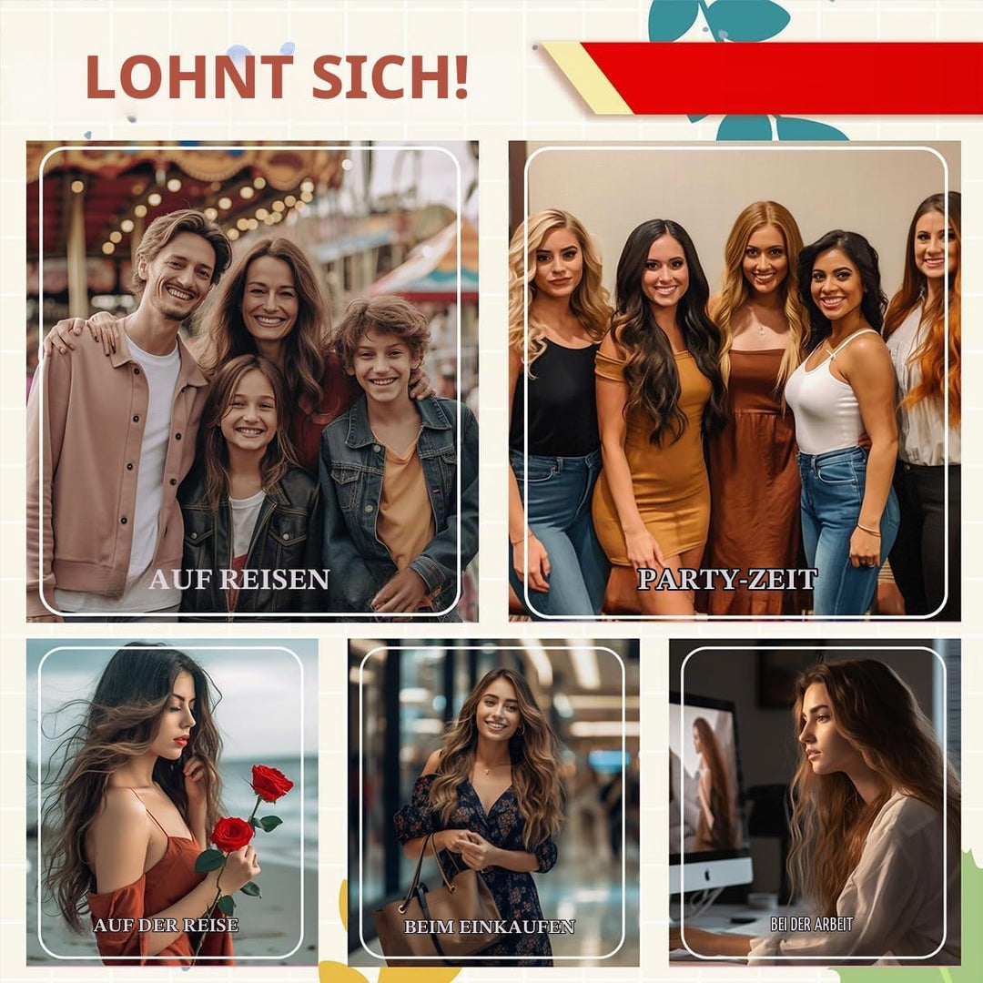 PORSMEER Dunkelbraun Lace Front Perücke Lang Lockige Gewellte Perücke für Damen 13x4 Lace Front Glue