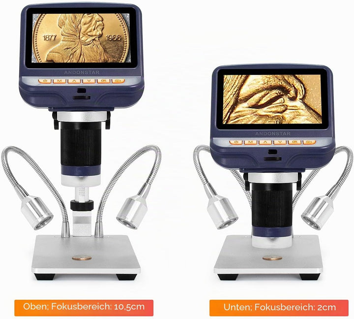Andonstar AD106S USB-Digitalmikroskop, 10,9 cm Bildschirm-Mikroskop zum Löten/PCB/Uhr/Telefon-Repara